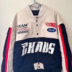 PacSun Cream and Black Bomber Jacket